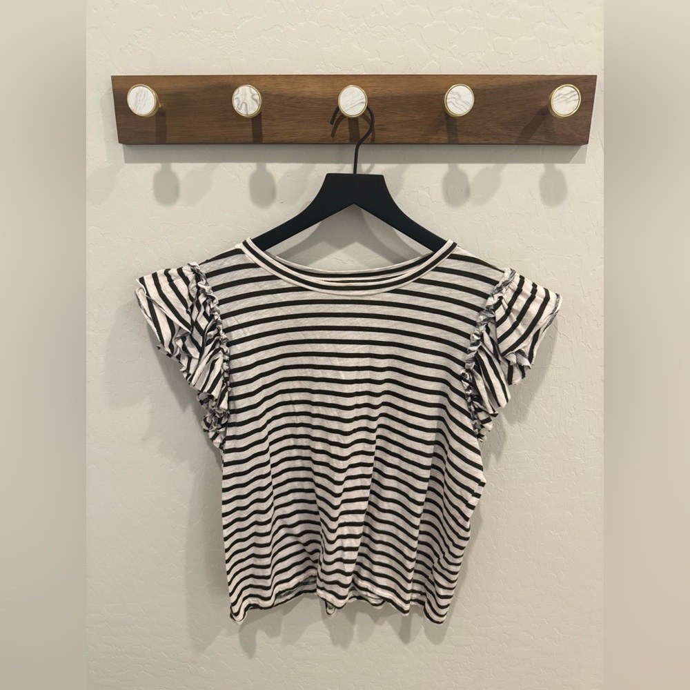 Industry Striped Green and White Top